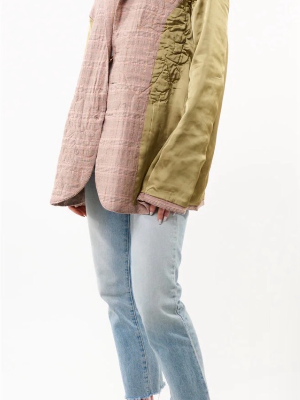 Aratta Blush Pink Plaid Blazer with Floral Embroidery - Picture 11 of 11
